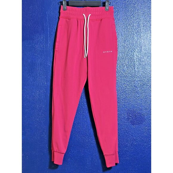 NVGTN Joggers Sz M Ruby Red Women’s Drawstring Tapered High Rise Sporty Gym - Picture 2 of 9